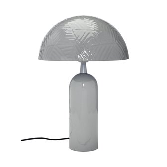 Metalowa lampa stołowa Carter z abażurem szara